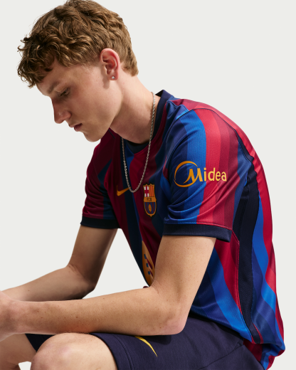 F.C. Barcelona 2026/27 Stadium Home Men's Nike Dri-FIT Football Replica Shirt - Deep Garnet/Blue Void/Blackened Blue/Mineral Yellow - View 3