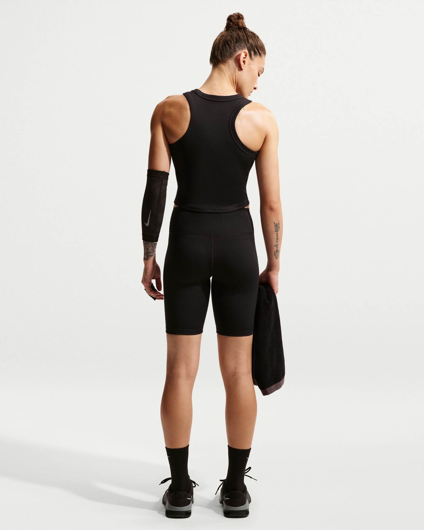 Nike One Women's High-Waisted 20.5cm (approx.) Biker Shorts - Black/White - View 5
