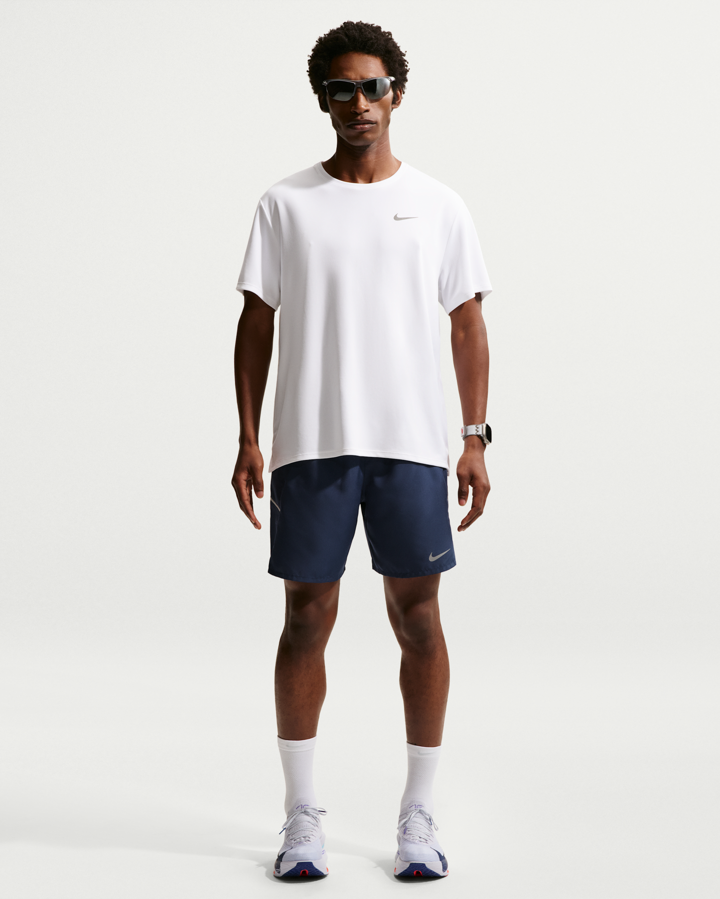 Nike Miler Men's Dri-FIT 18cm (approx.) Brief-Lined Running Shorts - Midnight Navy/Midnight Navy - View 1