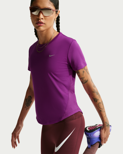Nike Tempo Women's Dri-FIT Short-Sleeve Running Top - Bold Berry - View 1