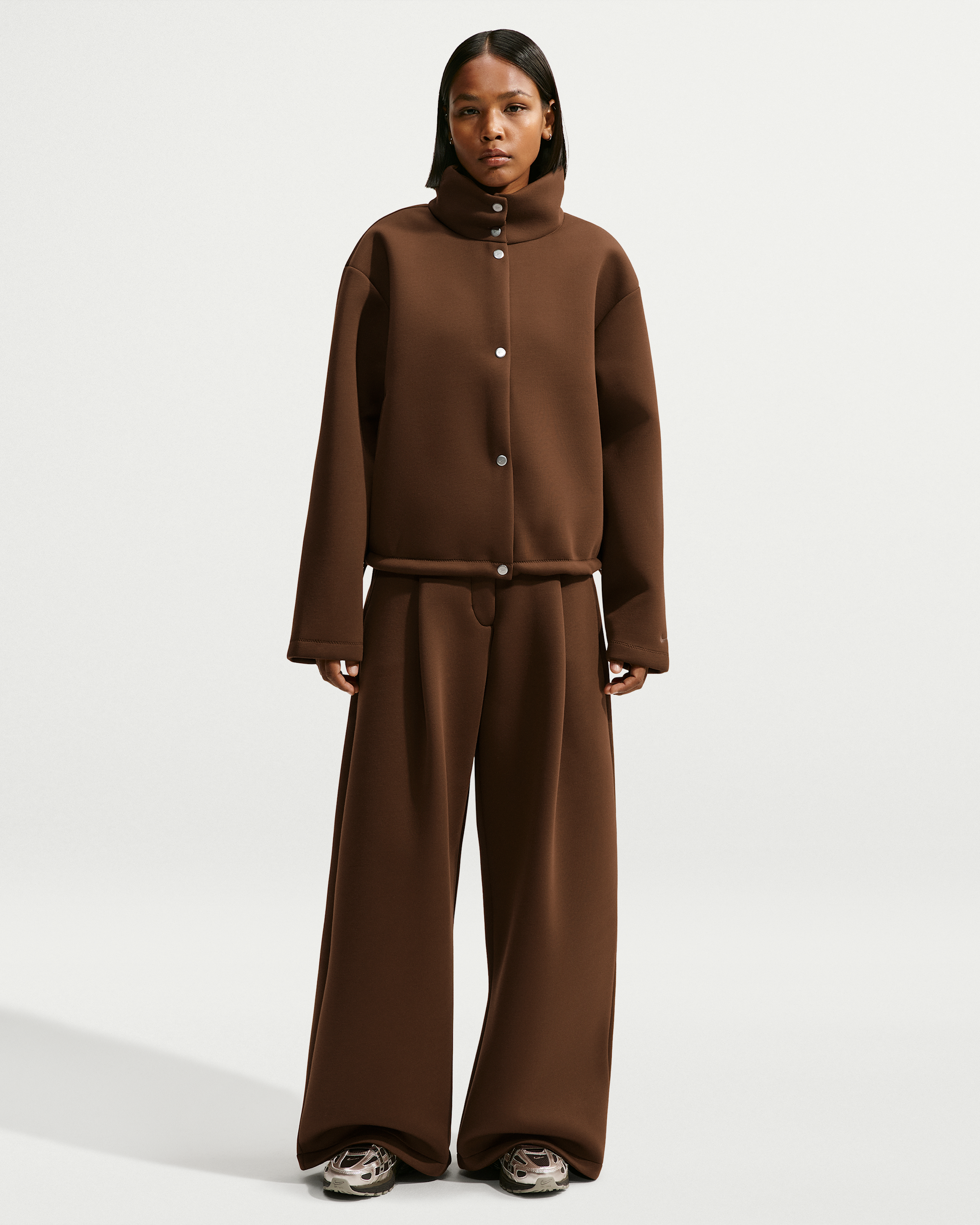 Nike Article Fleece Women's Oversized Jacket - Cacao Wow/Cacao Wow - View 4