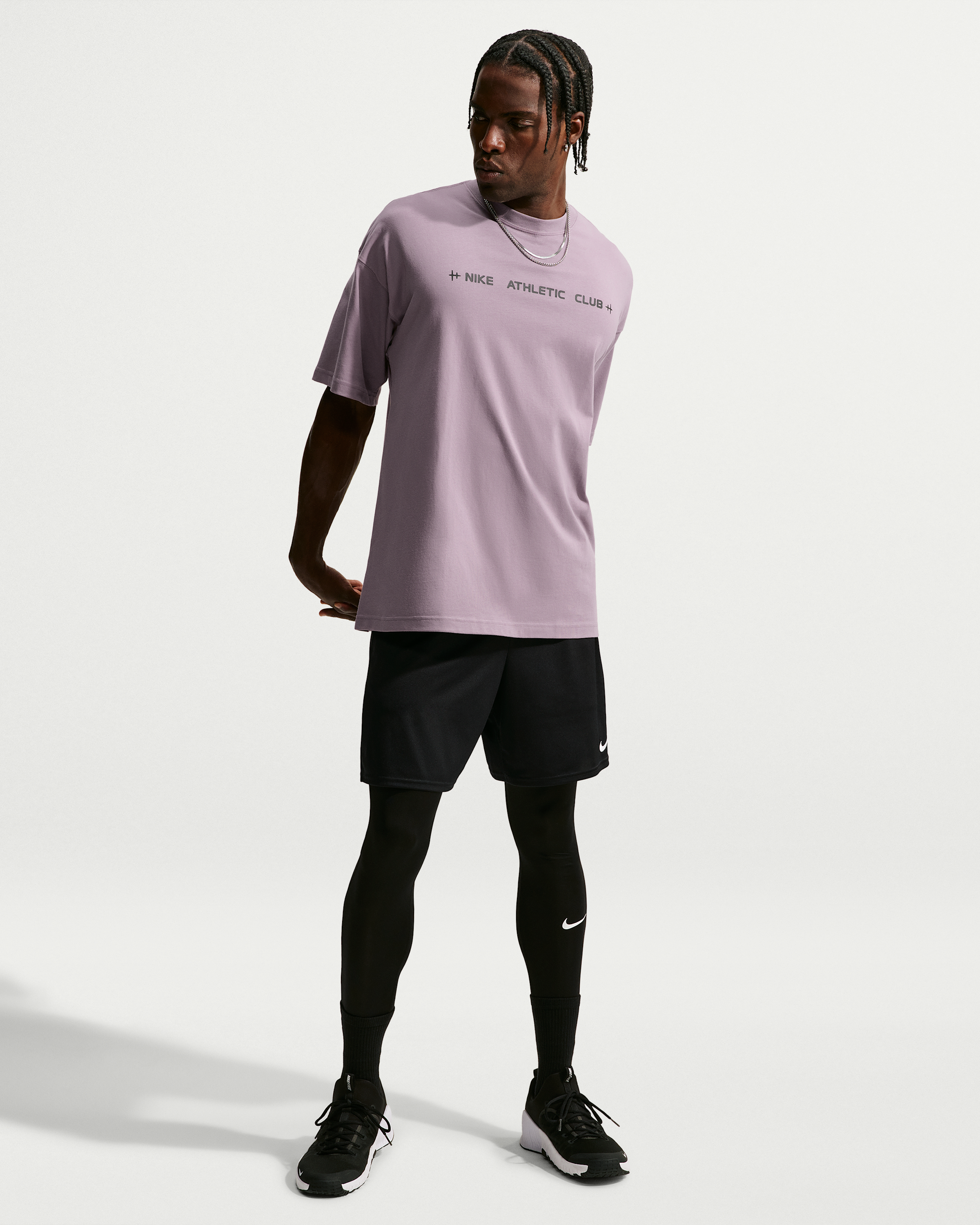 Nike N.A.C. Men's Oversized T-Shirt - Purple Smoke/Black - View 4