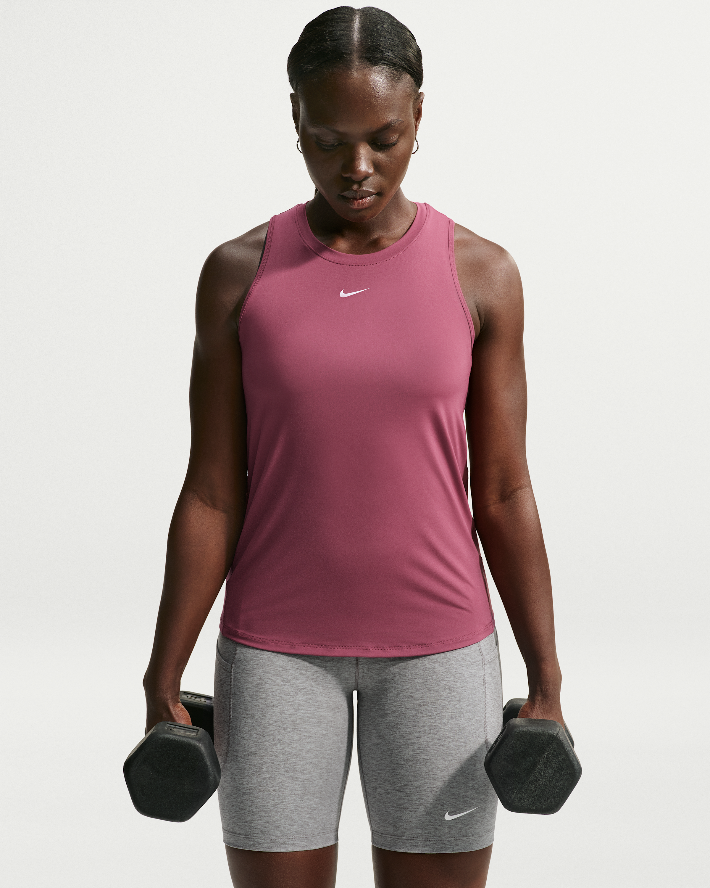Nike One Classic Women's Dri-FIT Tank Top - Pink Smoke/White - View 1