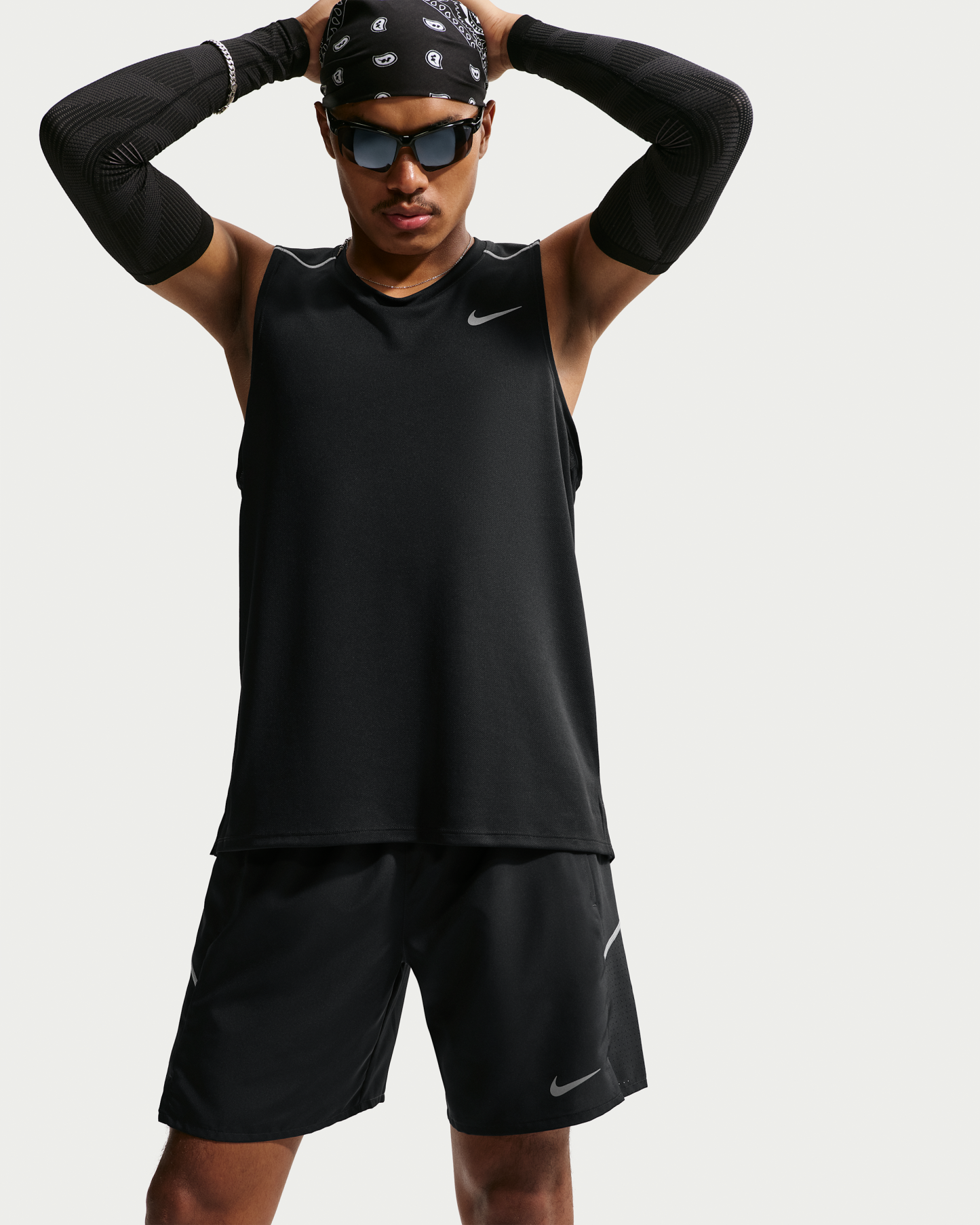 Nike Miler Men's Dri-FIT 18cm (approx.) Brief-Lined Running Shorts - Black/Black - View 4