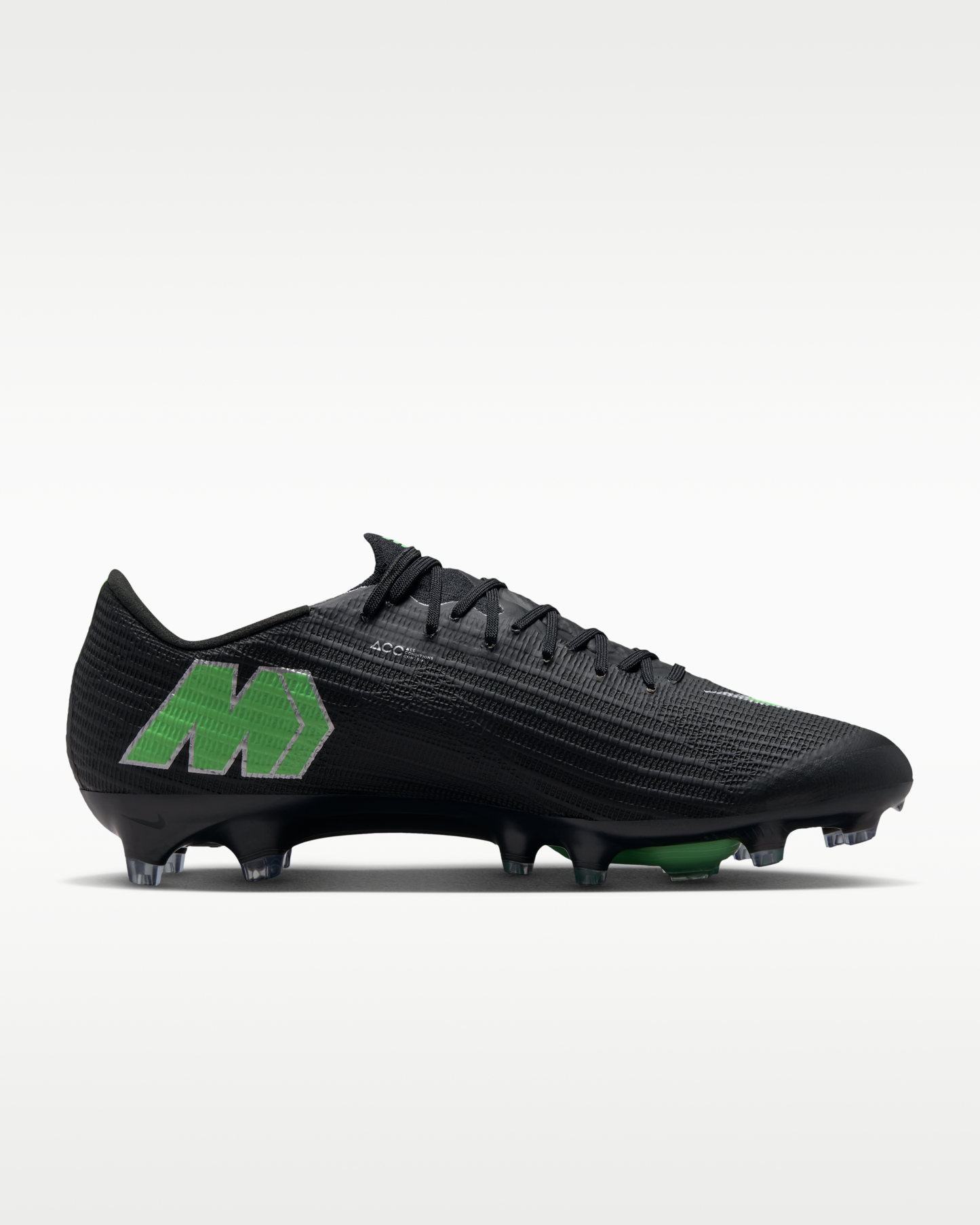 Nike Mercurial Superfly 11 Elite Artificial-Grass Low-Top Football Boots - Black/Black/Illusion Green - View 3