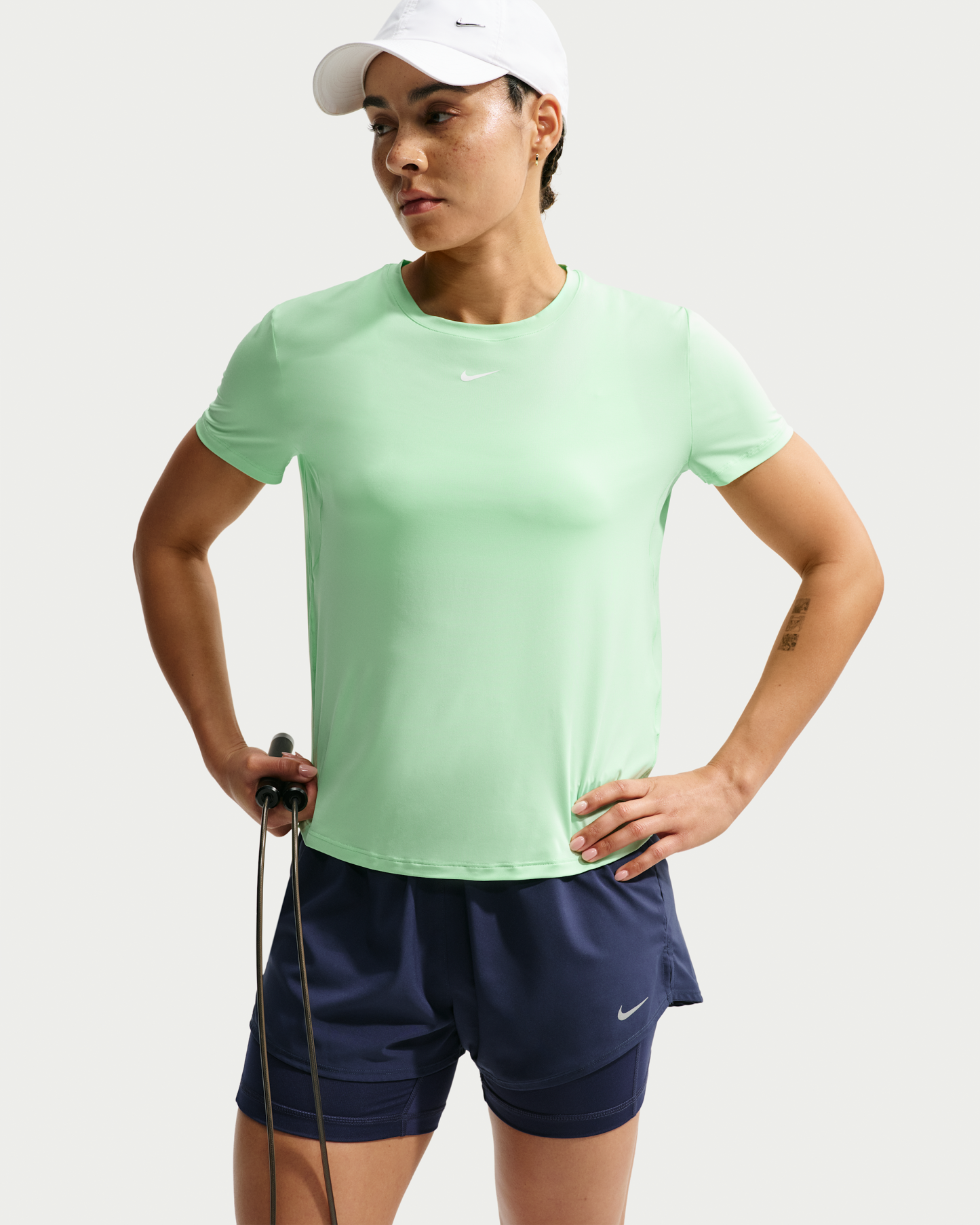 Nike One Classic Women's Dri-FIT Short-Sleeve Top - Cucumber Calm/White - View 1