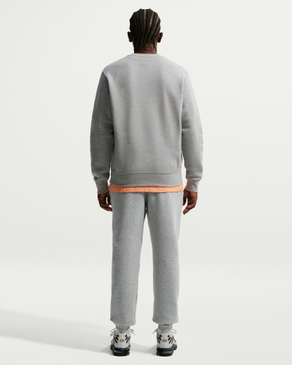 Nike Club Men's Fleece Crew - Dark Grey Heather/White - View 5