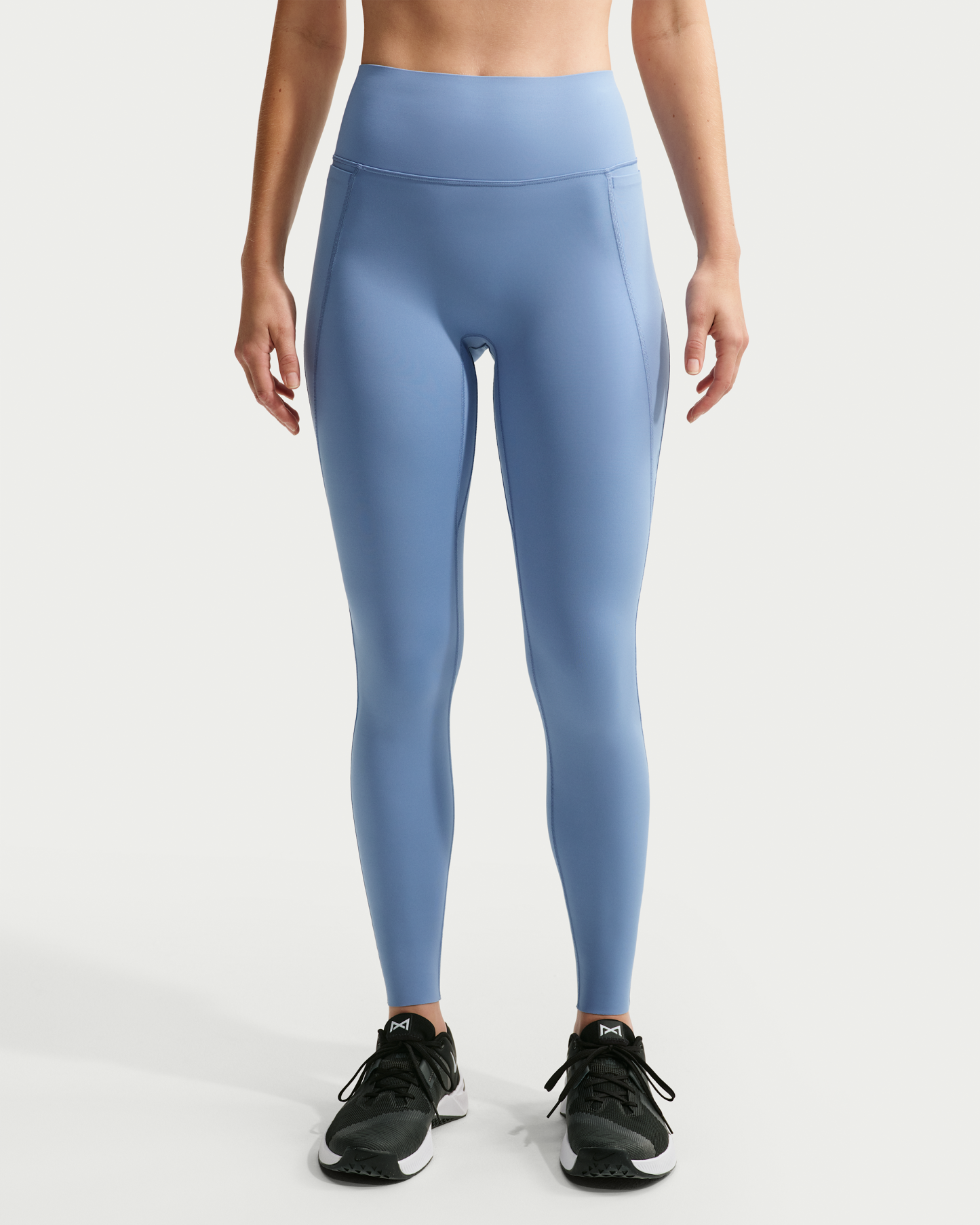Nike Universa Women's High-Waisted Full-Length Leggings with No Front Seam - Work Blue/Chambray/New Slate - View 2