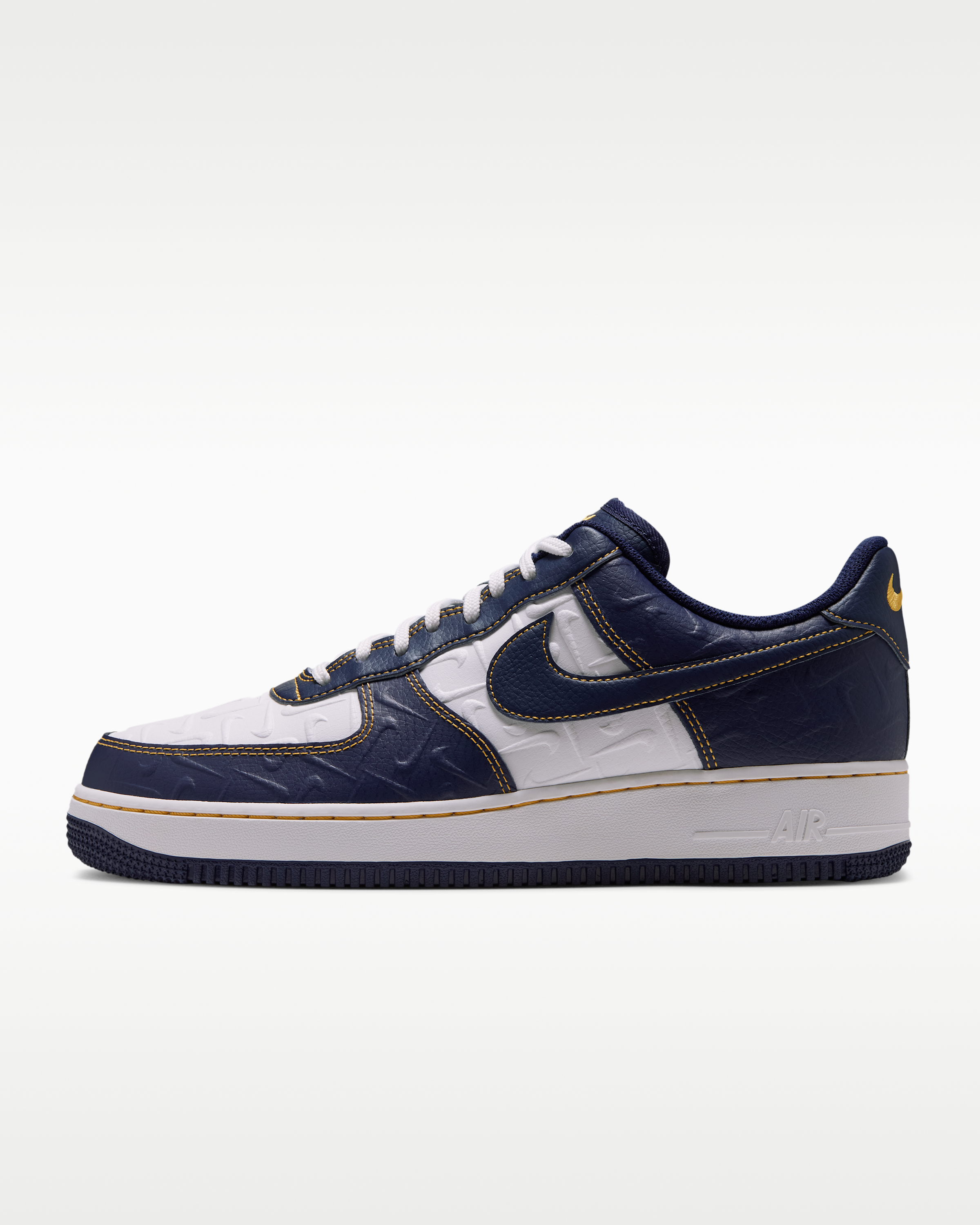 Nike Air Force 1 '07 Men's Shoes - Summit White/Yellow Ochre/Midnight Navy - View 1