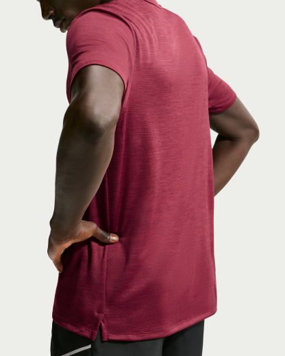 Nike Miler Men's Dri-FIT Short-Sleeve Running Top - Tough Red/Mystic Dates/Heather - View 2
