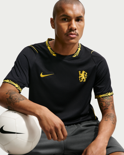 Chelsea F.C. 2026/27 Stadium Away Men's Nike Dri-FIT Football Replica Shirt - Black/Midwest Gold/Midwest Gold - View 3