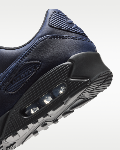 Nike Air Max 90 Premium Men's Shoes - Dark Smoke Grey/University Blue/Dark Smoke Grey - View 8