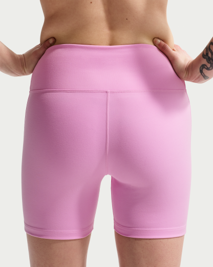 Nike One Women's High-Waisted 12.5cm (approx.) Biker Shorts - Pink Rise/White - View 3