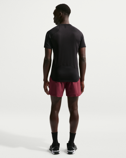 Nike Pro Training Men's Dri-FIT Short-Sleeve Top - Black/White - View 5