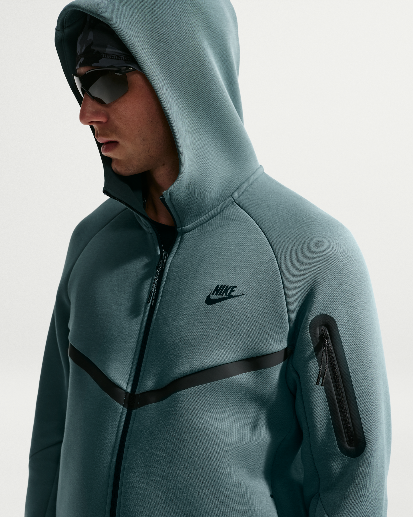 Nike Tech Men's Fleece Windrunner Full-Zip Jacket - Mineral Slate/Black - View 1