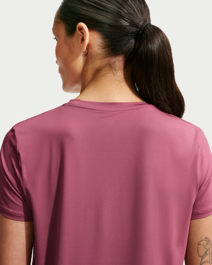 Nike One Classic Women's Dri-FIT Short-Sleeve Top - Pink Smoke/White - View 2