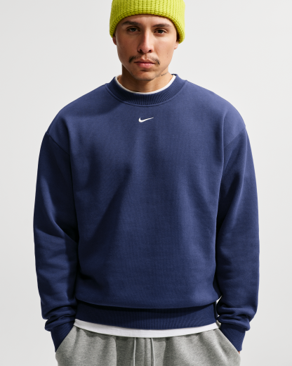 Nike Solo Fleece Men's Crew-Neck Sweatshirt - Midnight Navy/Sail - View 1