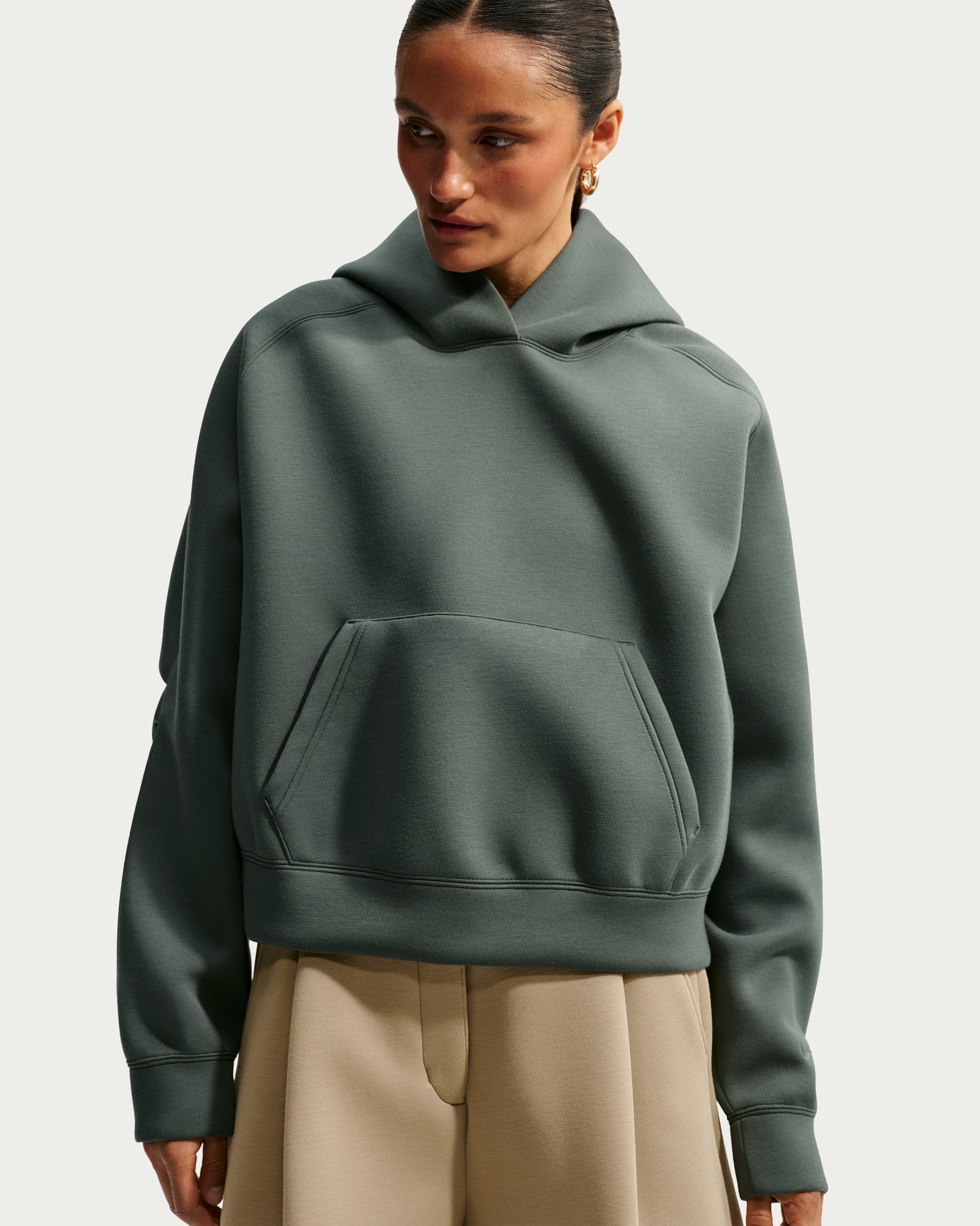 Nike Article Fleece Women's Oversized Hoodie - Camo Green/Camo Green - View 1