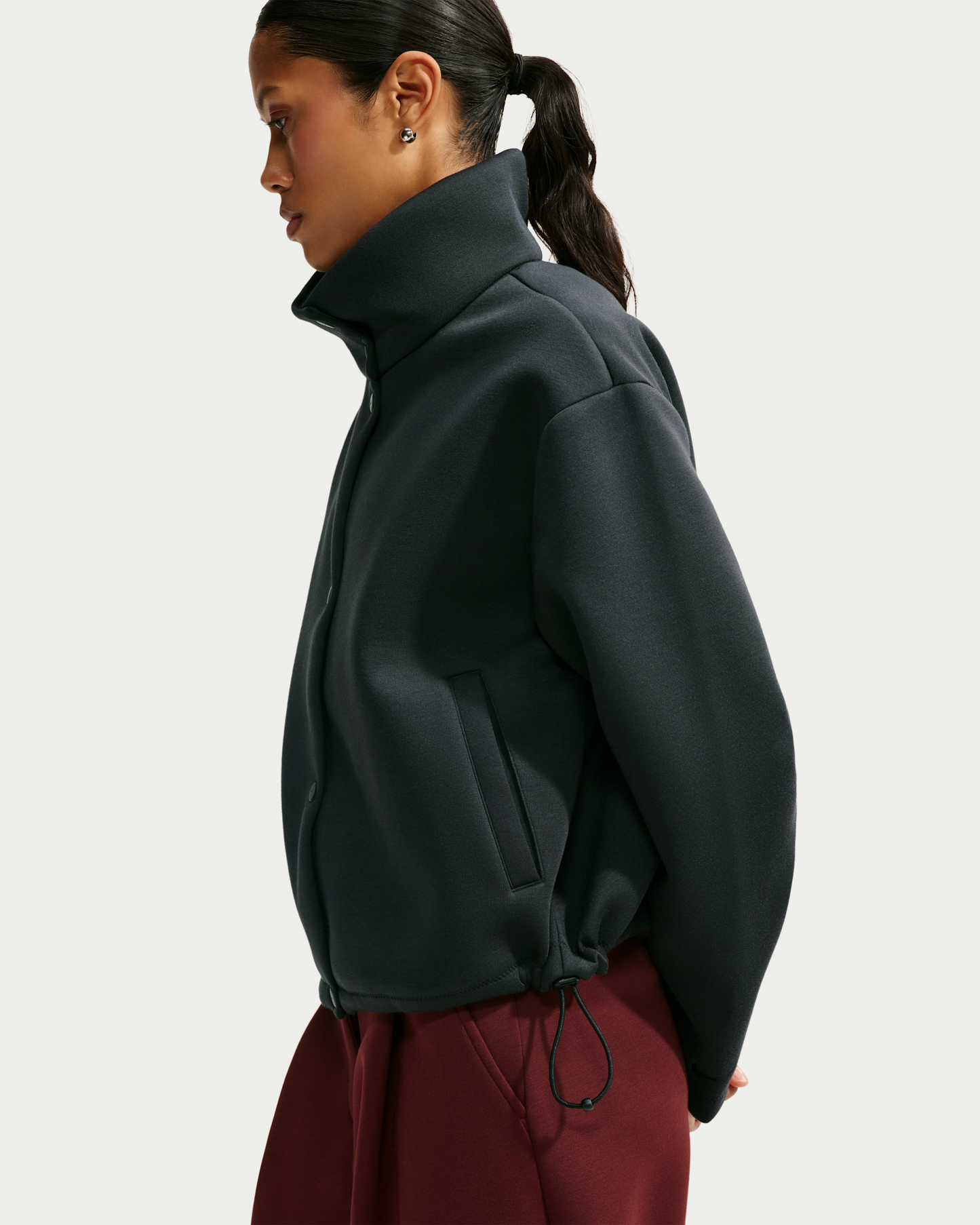 Nike Article Fleece Women's Oversized Jacket - Black/Black - View 6