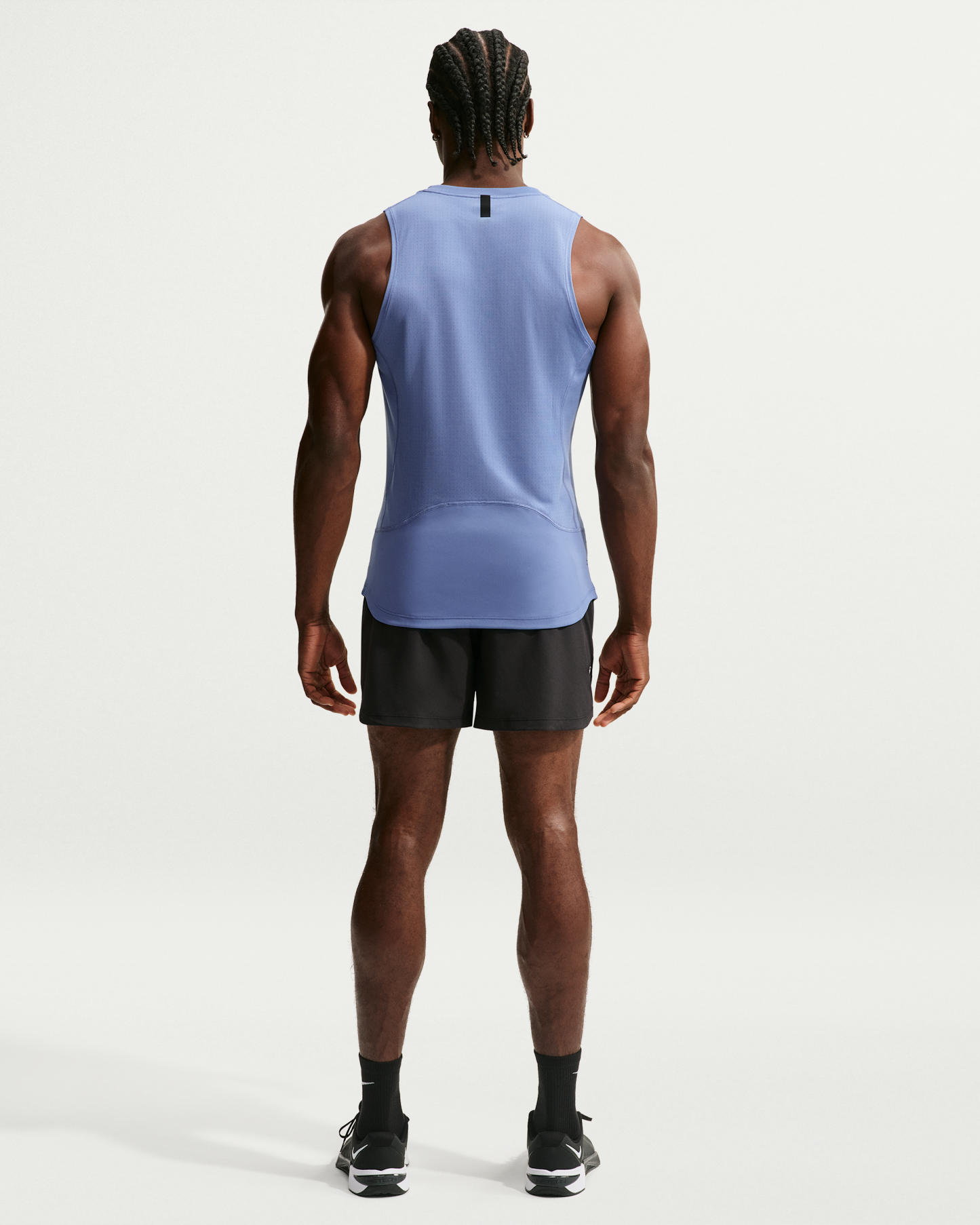 Nike Pro Men's Dri-FIT Training Tank - Indigo Storm/Black - View 5