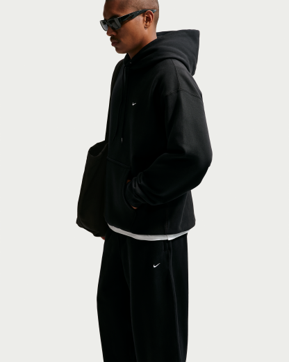 Nike Solo Swoosh Men's Pullover Hoodie - Black/Black/White - View 3