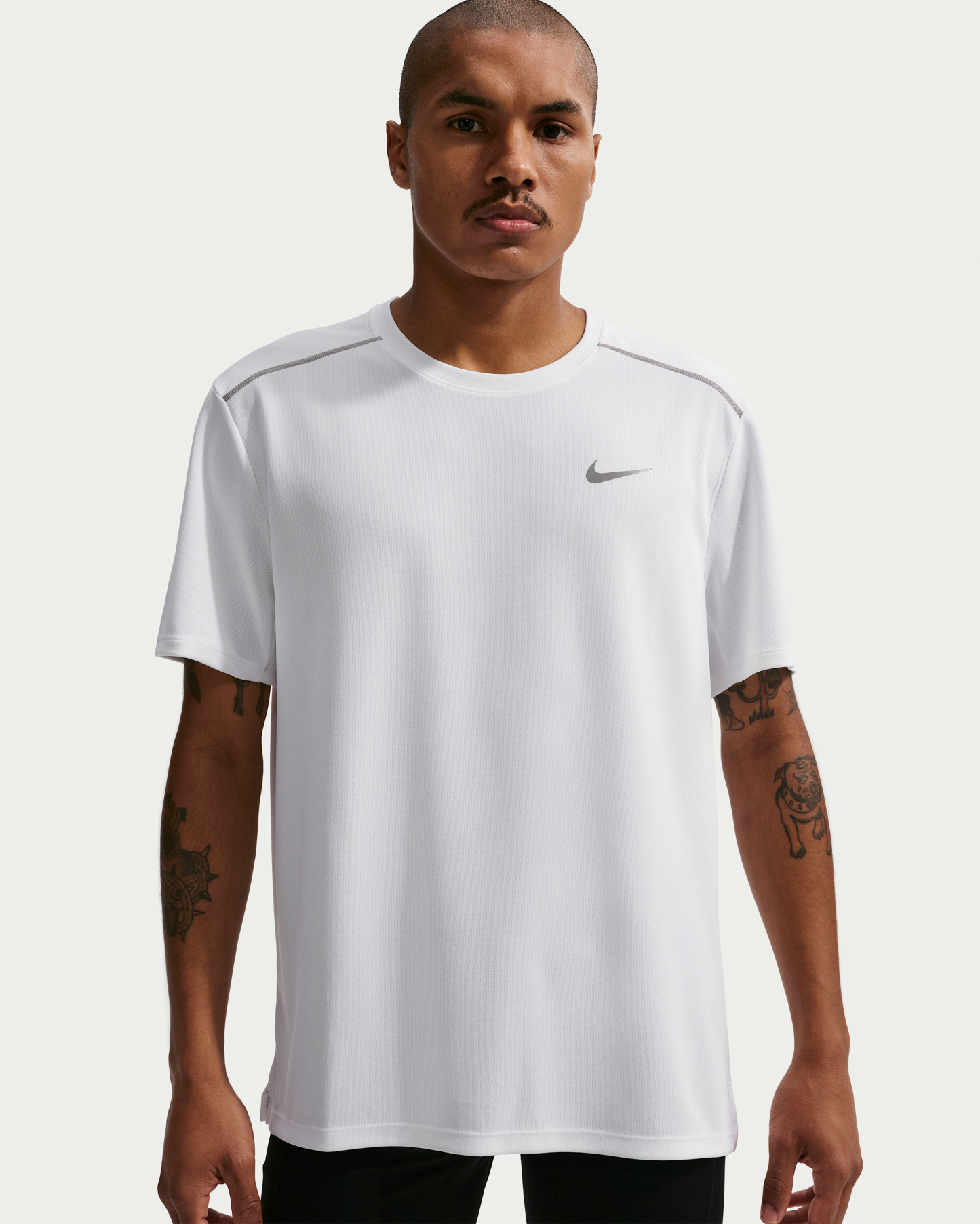 Nike Miler Men's Dri-FIT Short-Sleeve Running Top - White/White - View 1
