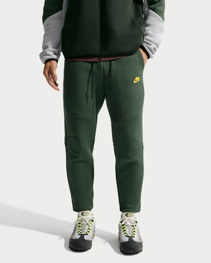 Nike Tech Men's Fleece Joggers - Camo Green/Chrome Yellow - View 2
