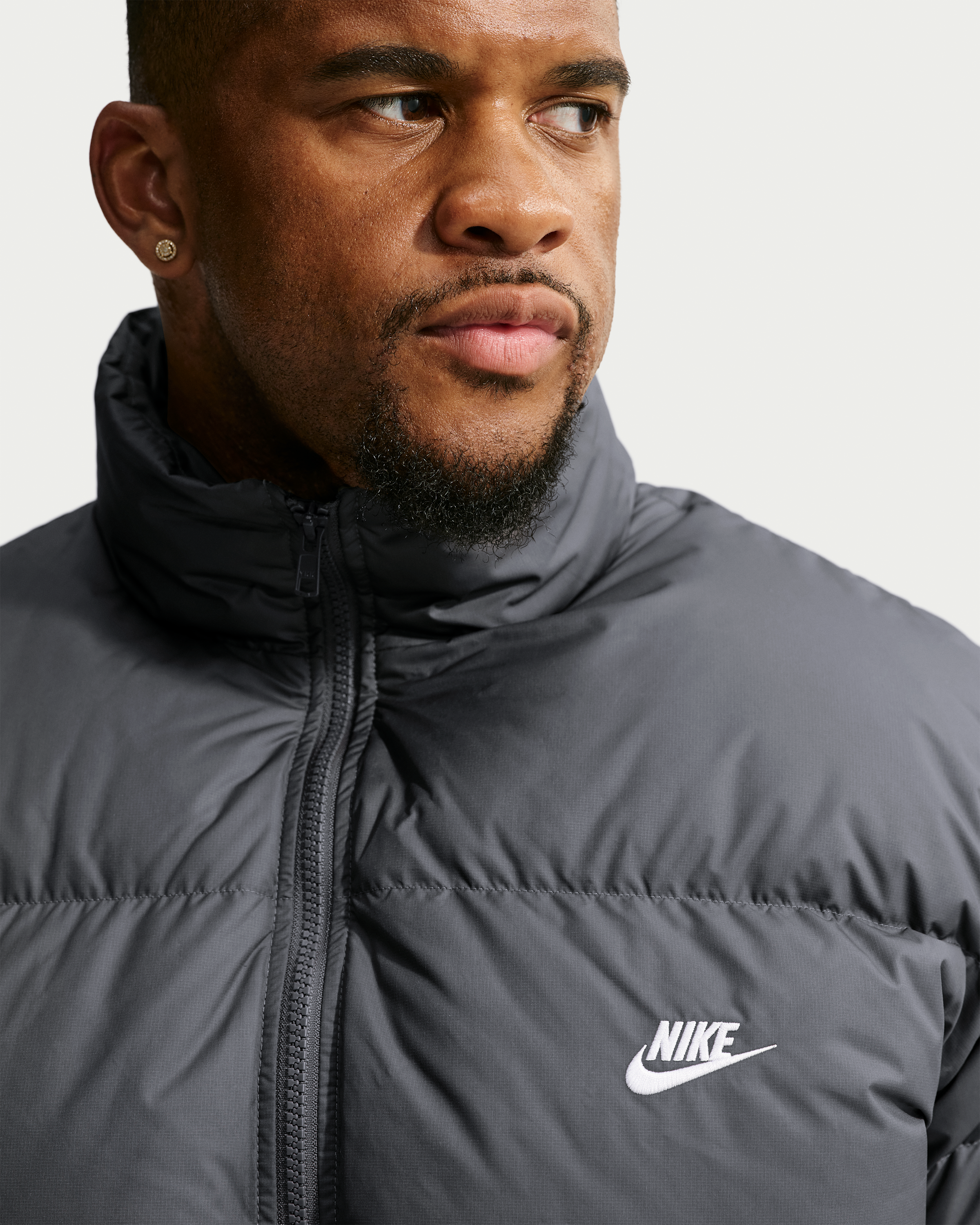 Nike Sportswear Club Men's Therma-FIT Down Puffer Jacket - Iron Grey/White - View 8