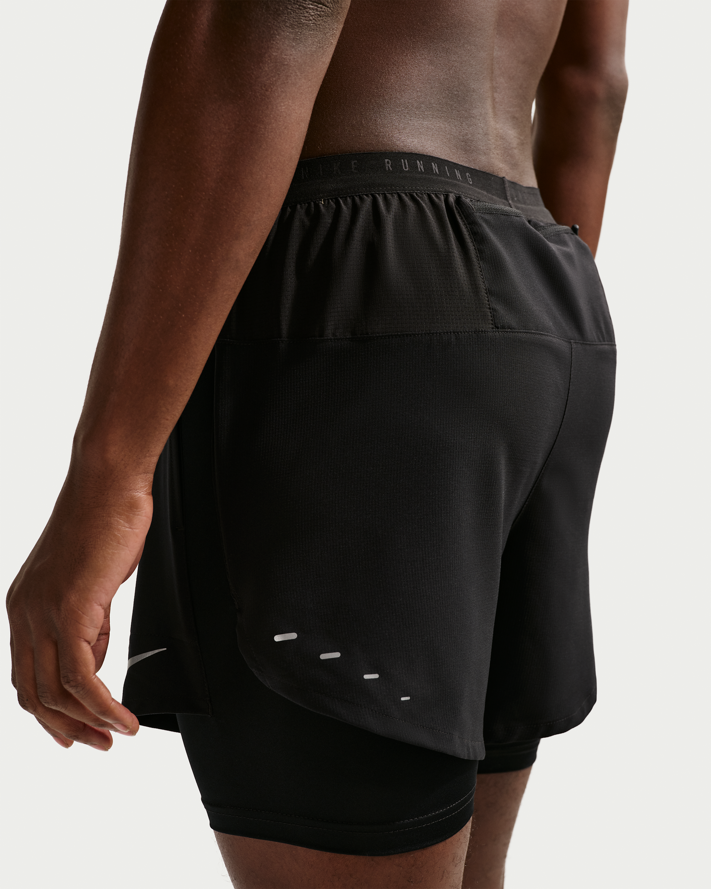 Nike Stride Men's Dri-FIT 13cm (approx.) Hybrid Running Shorts - Black - View 3