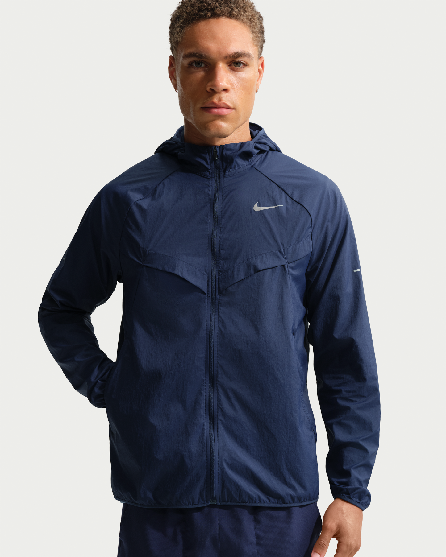 Nike Stride Men's Repel UV Running Jacket - Midnight Navy/Midnight Navy - View 1