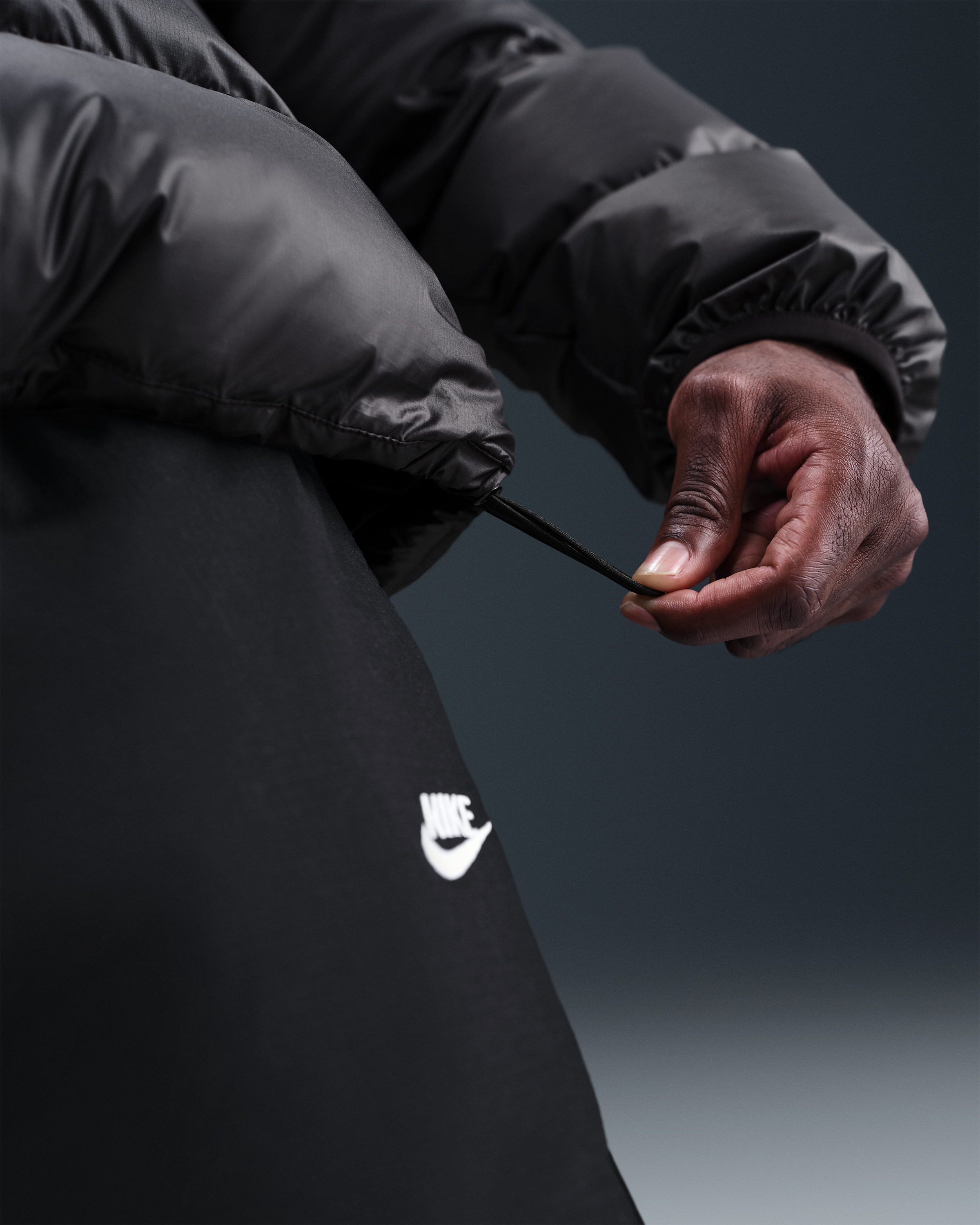 Nike Windrunner Men's Down Jacket - Black/Black/White - View 8