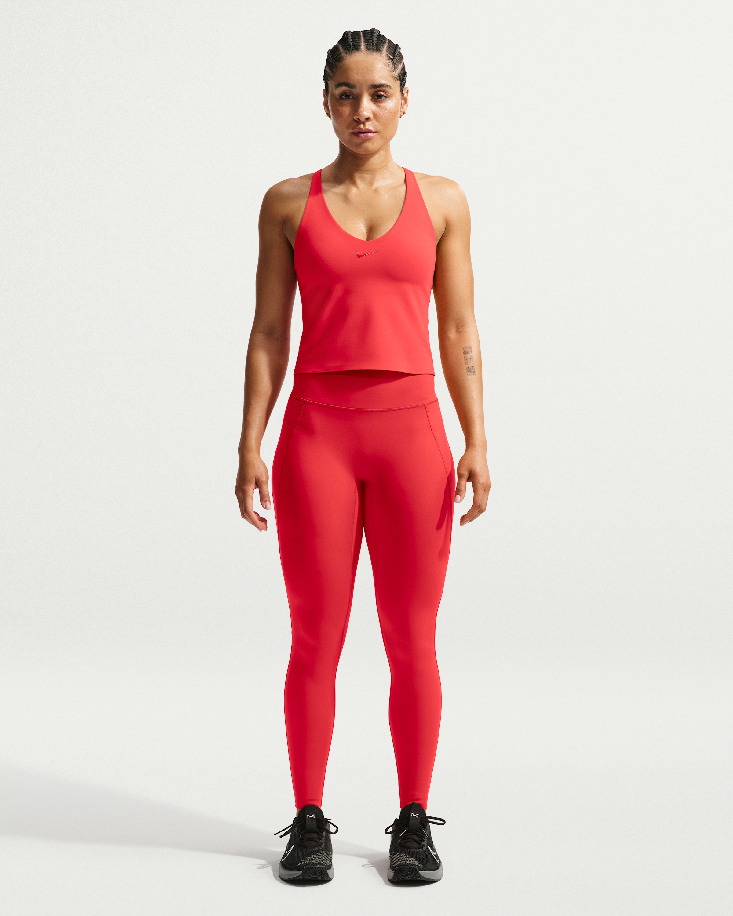 Nike Universa Women's High-Waisted Full-Length Leggings with No Front Seam - Light Crimson/University Red/University Red - View 1
