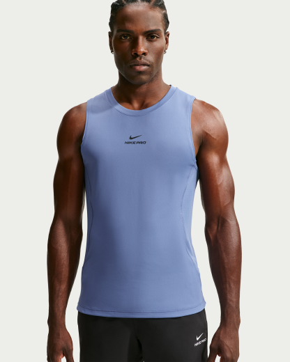 Nike Pro Men's Dri-FIT Training Tank - Indigo Storm/Black - View 1
