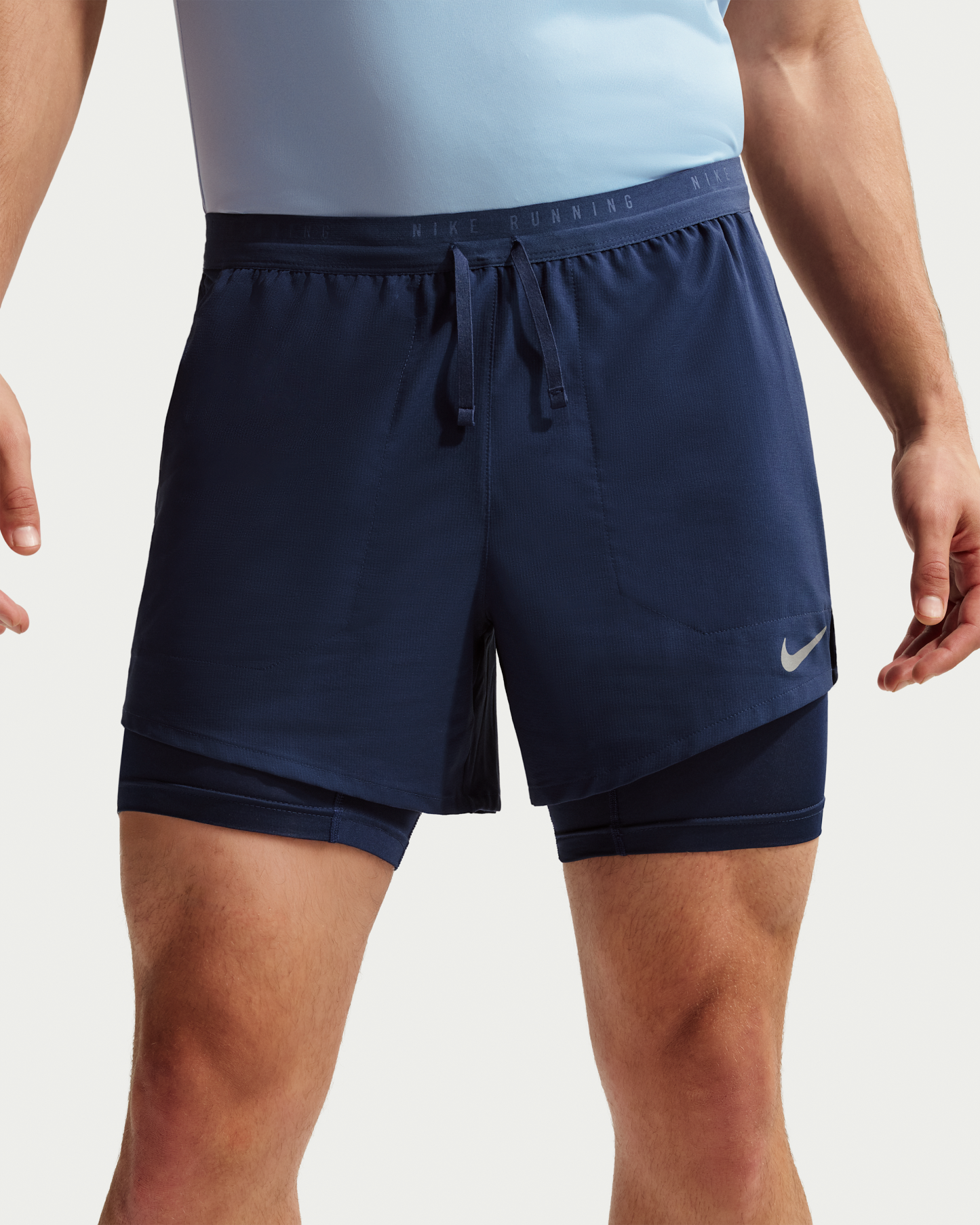 Nike Stride Men's Dri-FIT 13cm (approx.) Hybrid Running Shorts - Midnight Navy - View 2