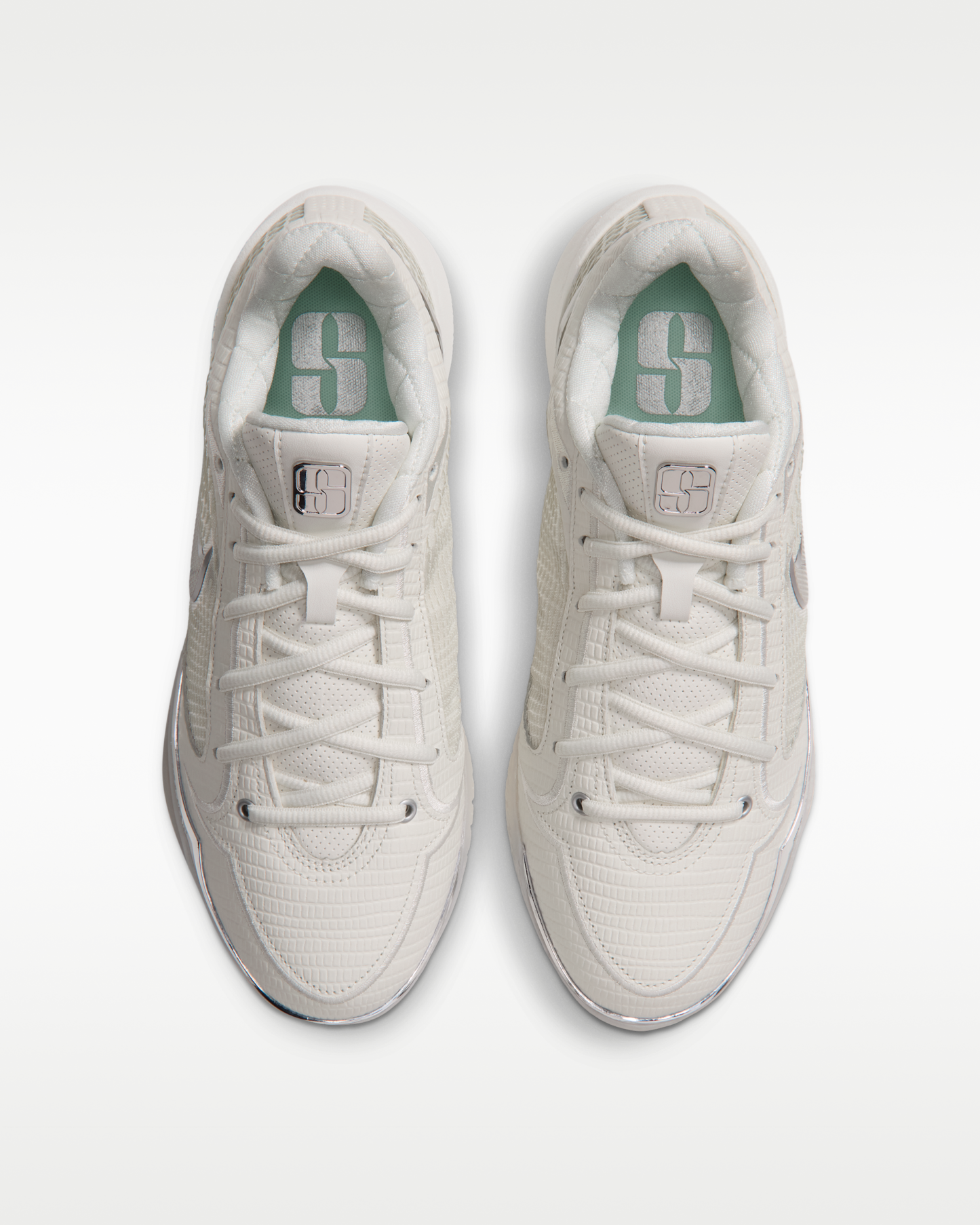 Sabrina 4 'White Label LX' Basketball Shoes - Sail/Sail/Metallic Silver - View 4