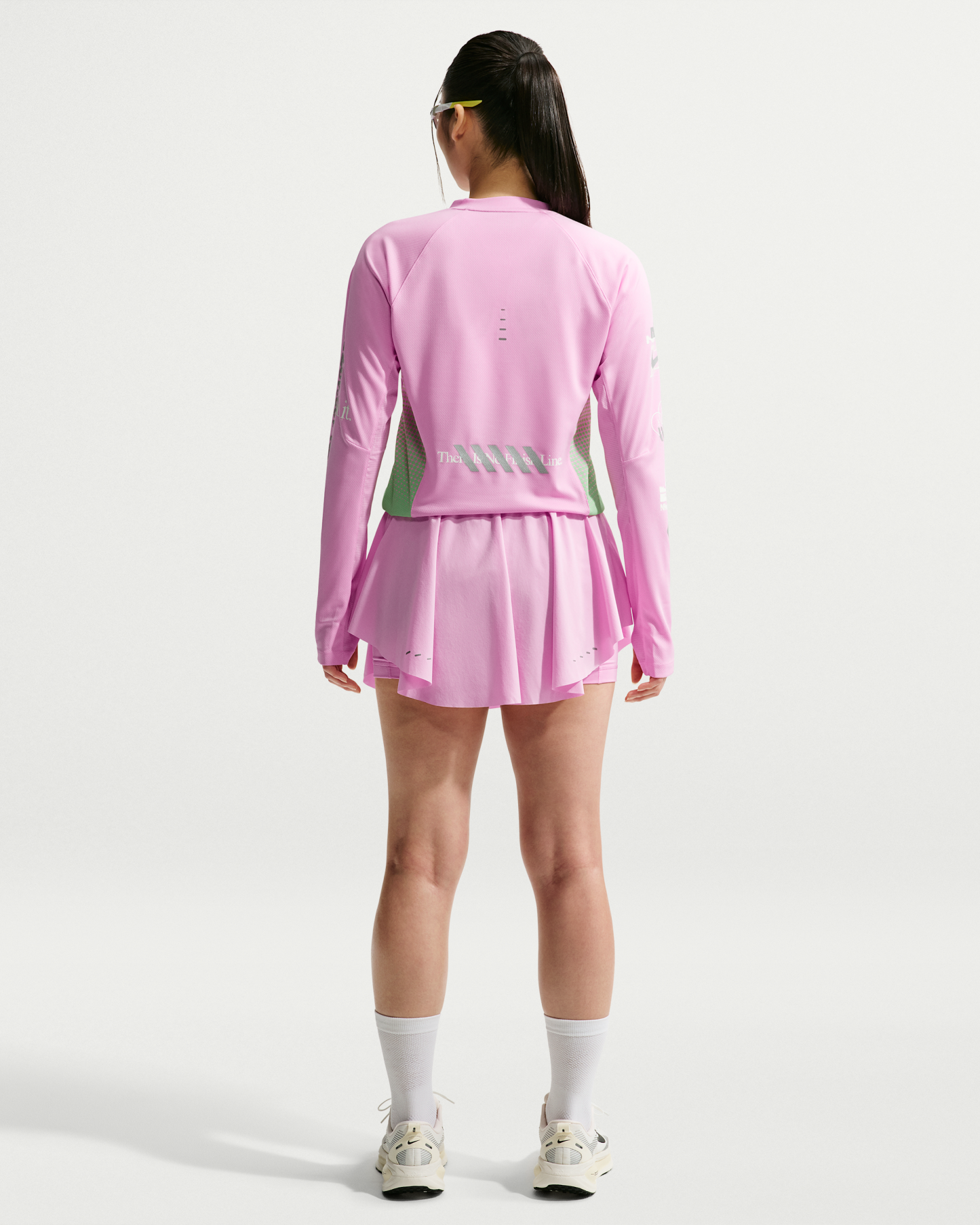 Nike Swift Women's Long-Sleeve Running Top - Pink Rise/Illusion Green/Sail - View 5