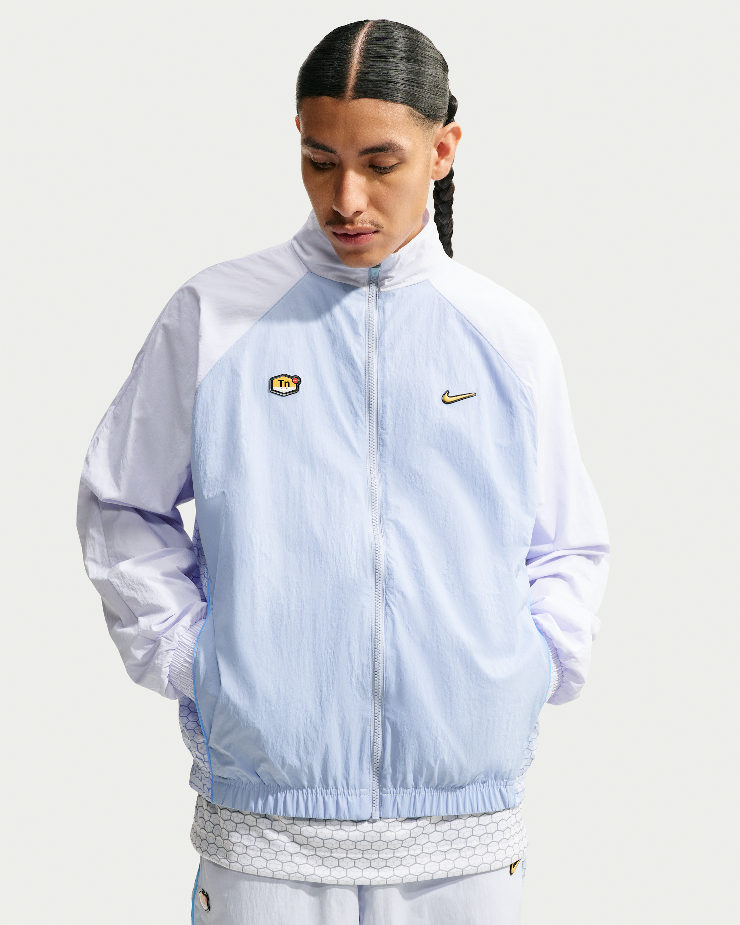 Nike Sportswear Men's Woven Tracksuit Jacket - Football Grey/Light Armoury Blue - View 1