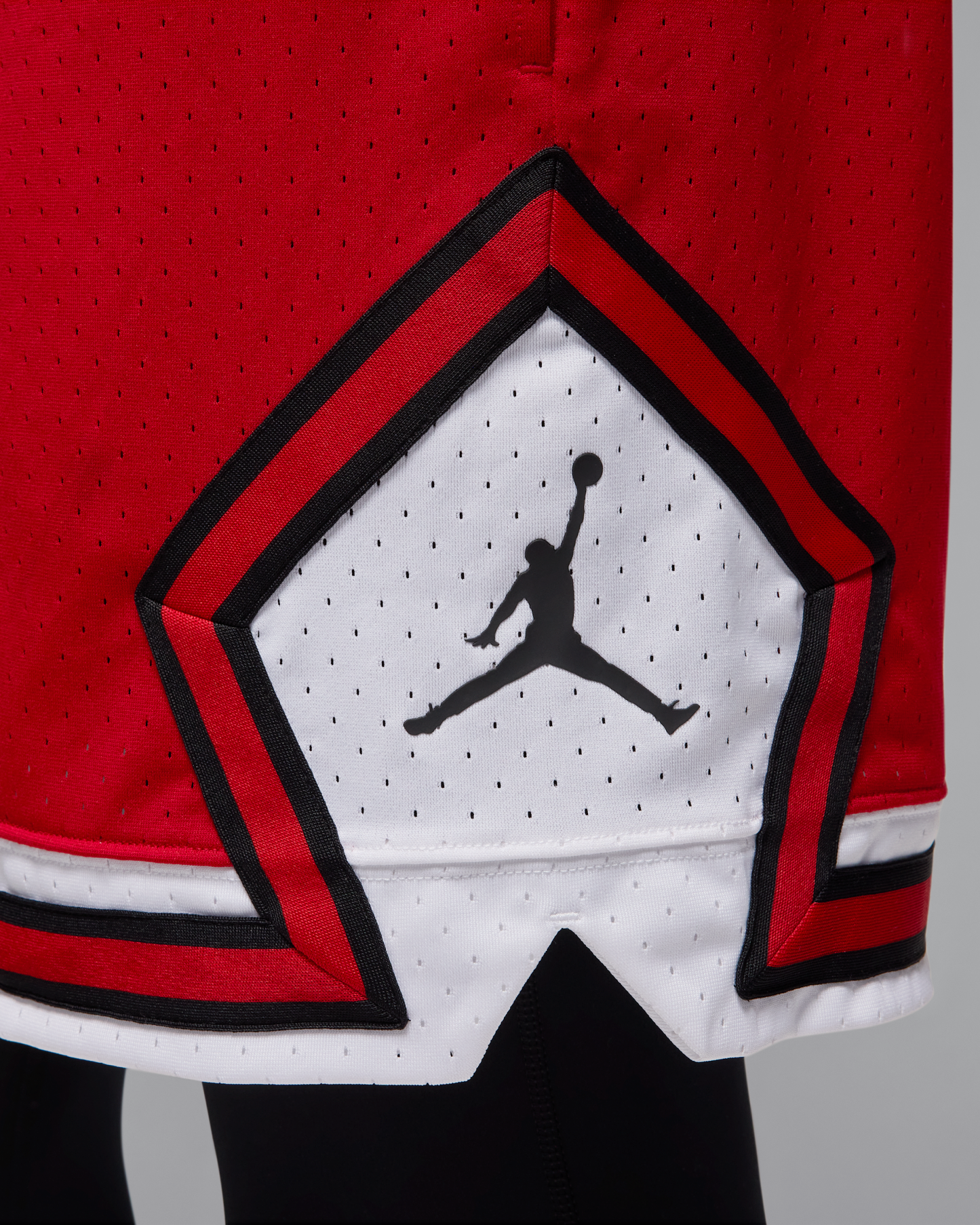 Jordan Sport Men's Dri-FIT 18cm (approx.) Mesh Diamond Shorts - Gym Red/White/Black - View 5