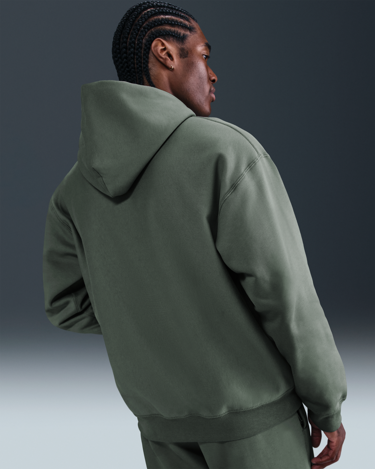 Nike Solo Swoosh Men's Pullover Hoodie - Clay Green/Clay Green/White - View 2