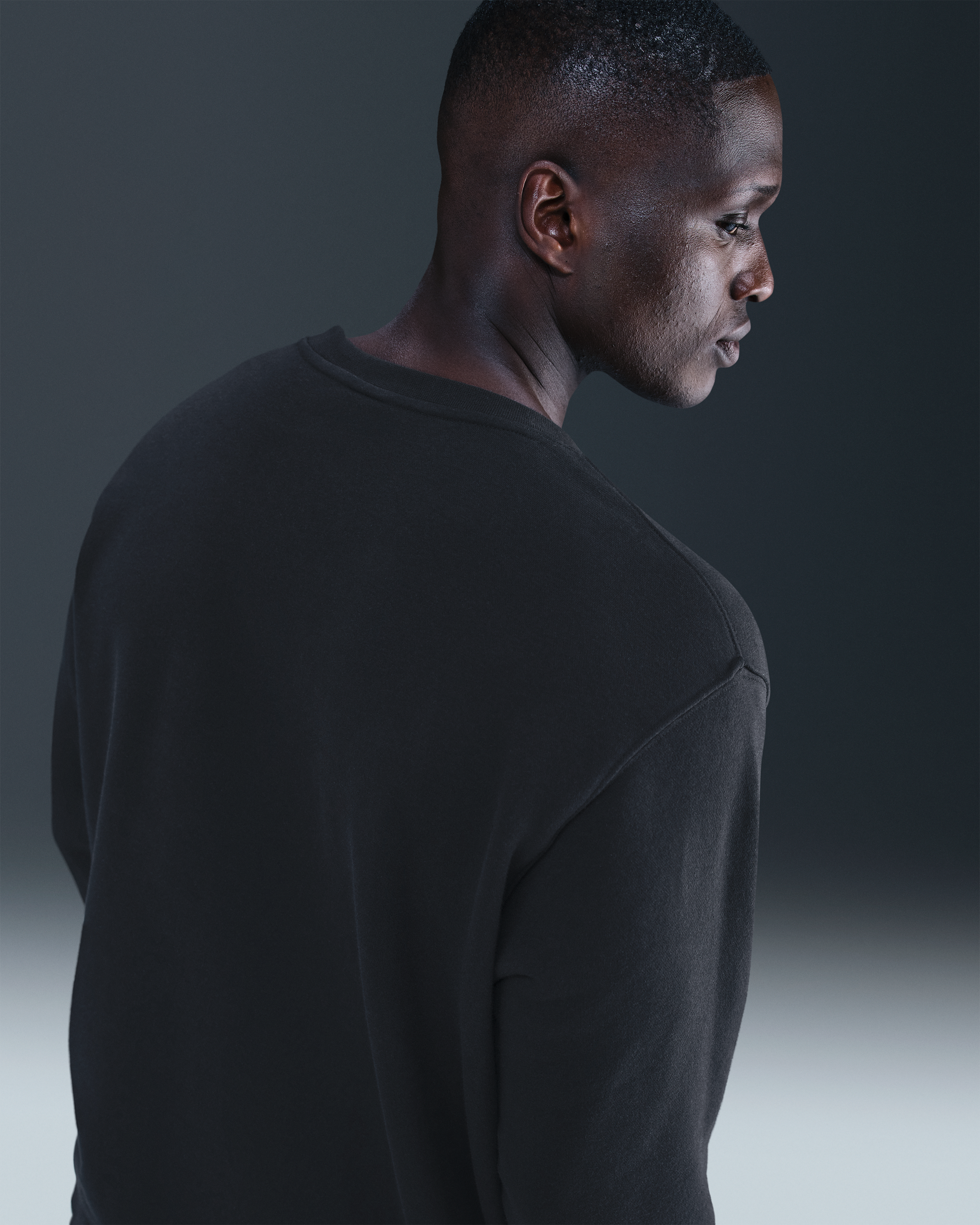 Nike Club Men's Fleece Crew - Black/White - View 7