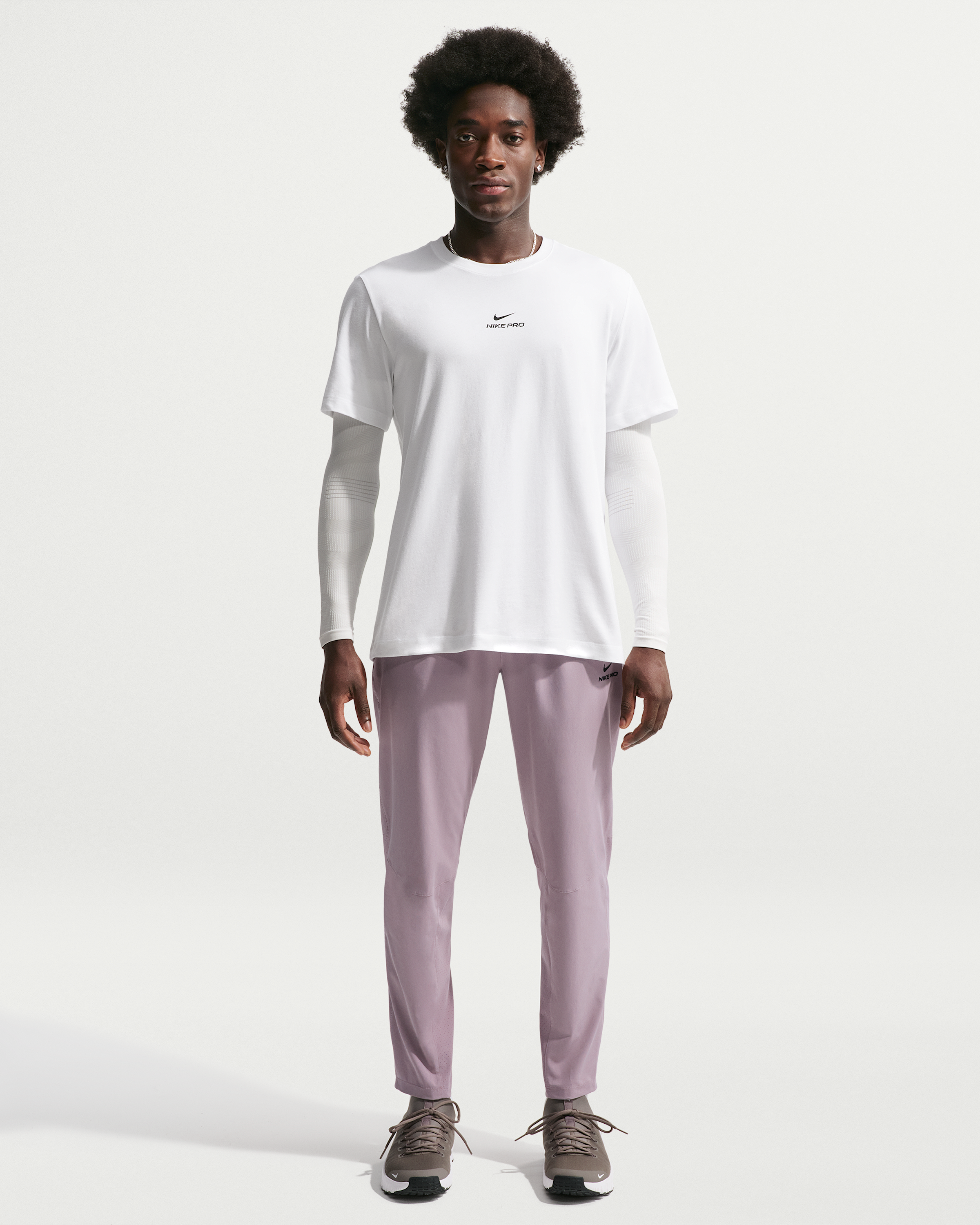 Nike Pro Men's Dri-FIT T-Shirt - White/Black - View 4