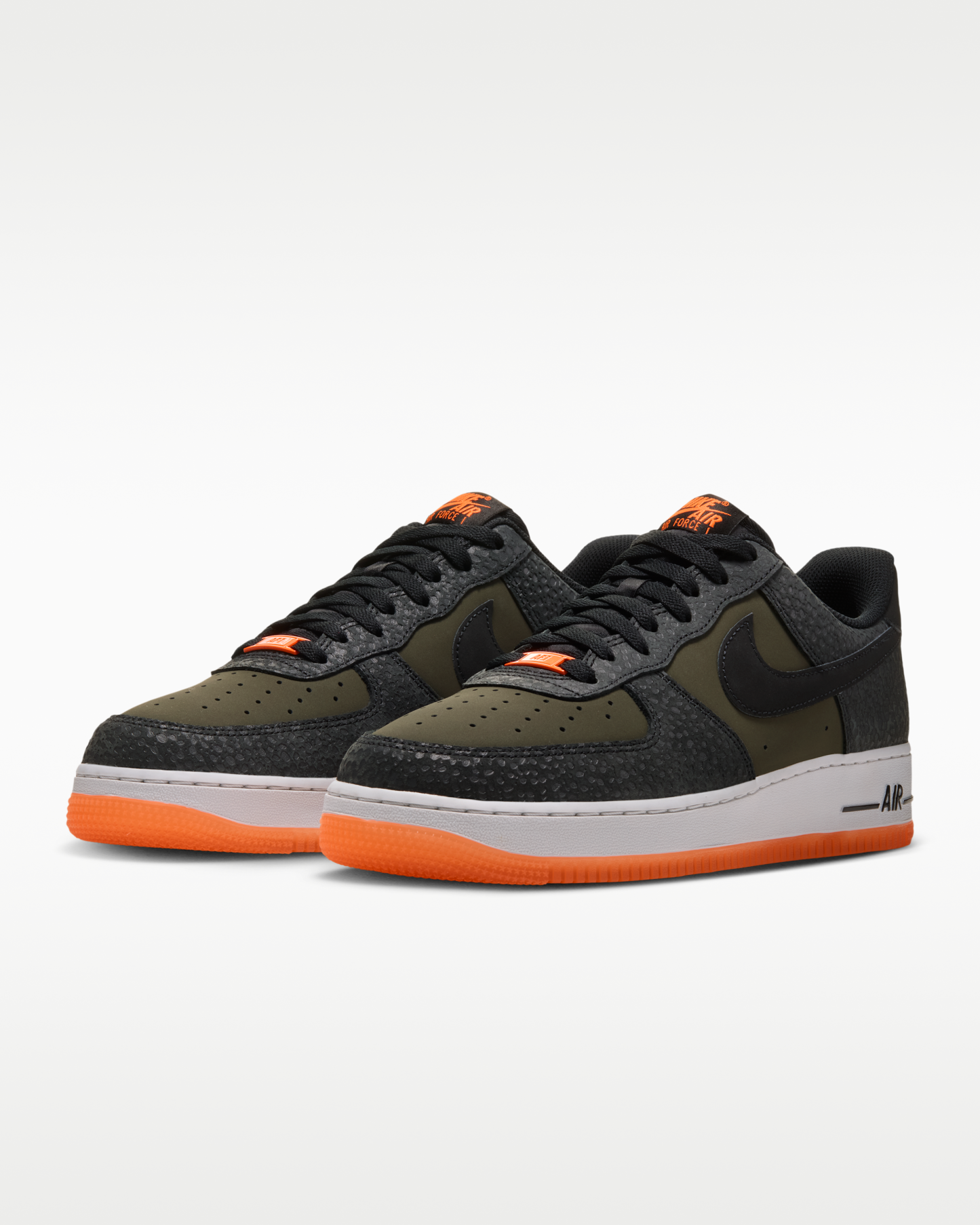 Nike Air Force 1 '07 Men's Shoes - Black/Anthracite/Total Orange/Black - View 5