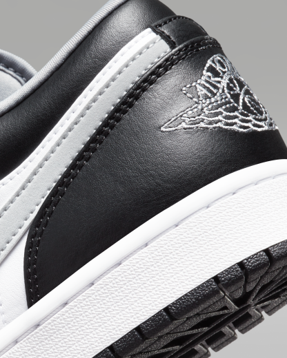 Air Jordan 1 Low Men's Shoes - Black/White/Particle Grey - View 8