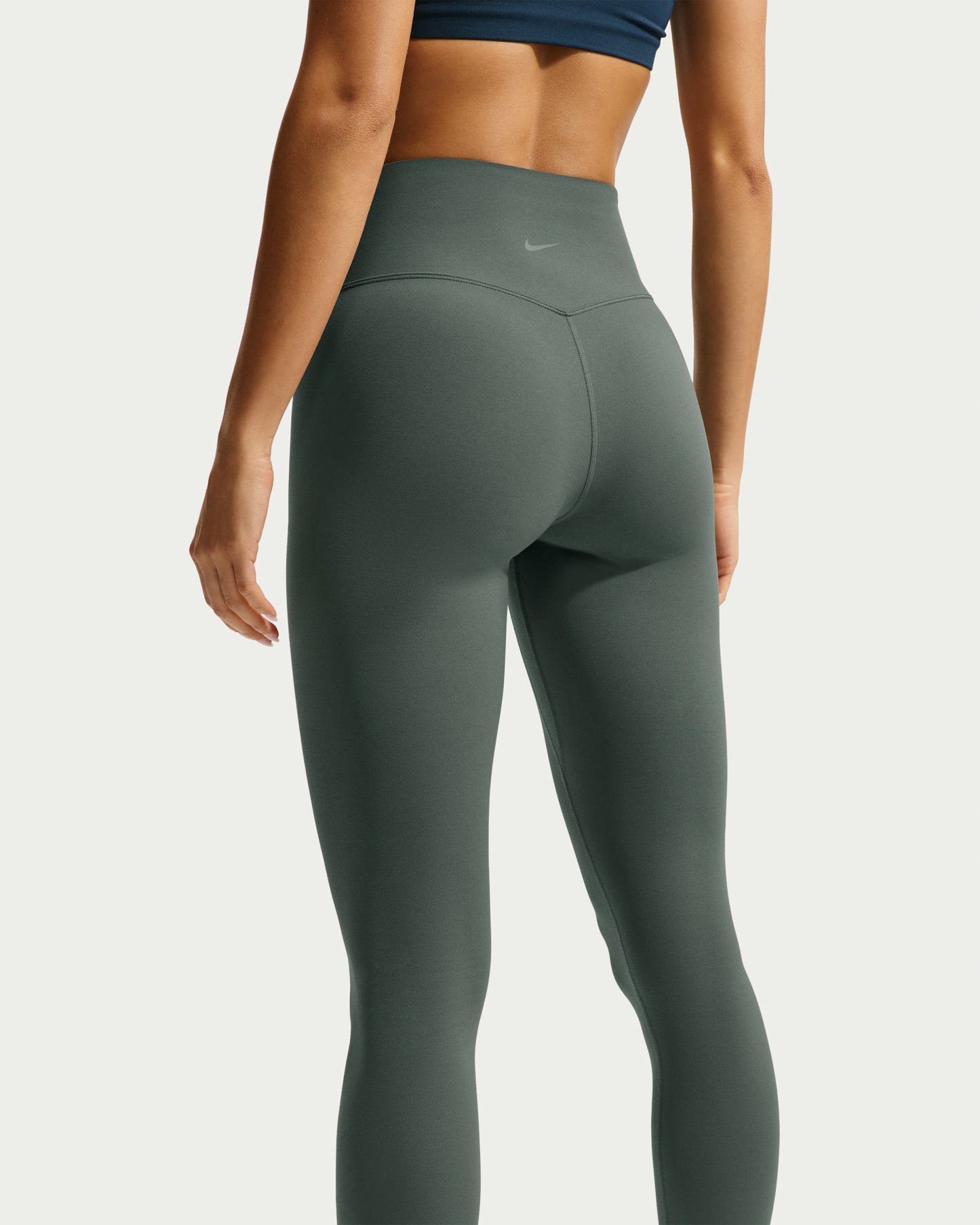 Nike Zenvy Women's High-Waisted Full-Length Leggings with No Front Seam - Camo Green/White - View 3