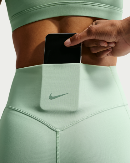 Nike Universa Women's High-Waisted 12.5cm (approx.) Biker Shorts with No Front Seam - Steam/Dutch Green/Dutch Green - View 6