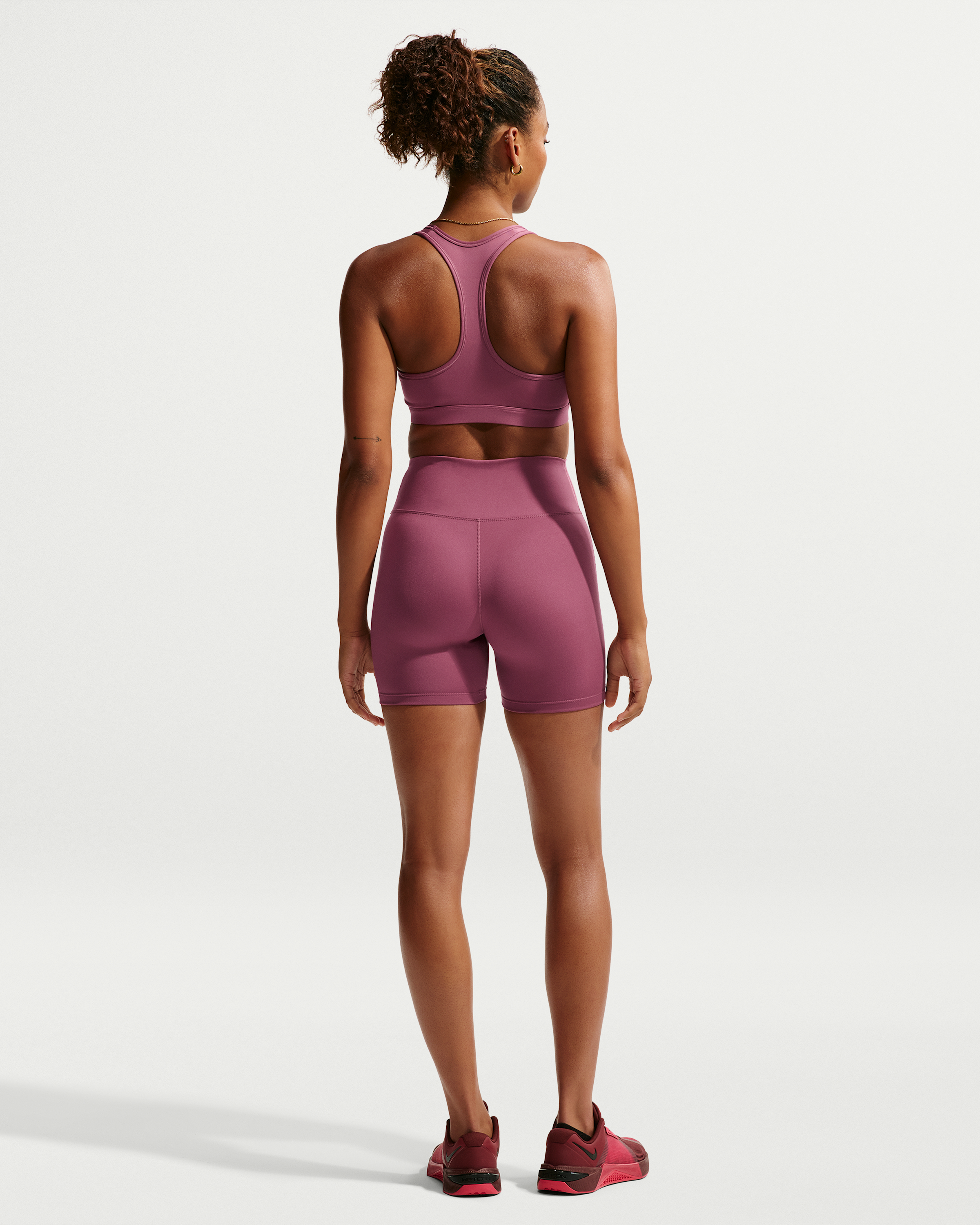 Nike One Women's High-Waisted 12.5cm (approx.) Biker Shorts - Pink Smoke/White - View 5