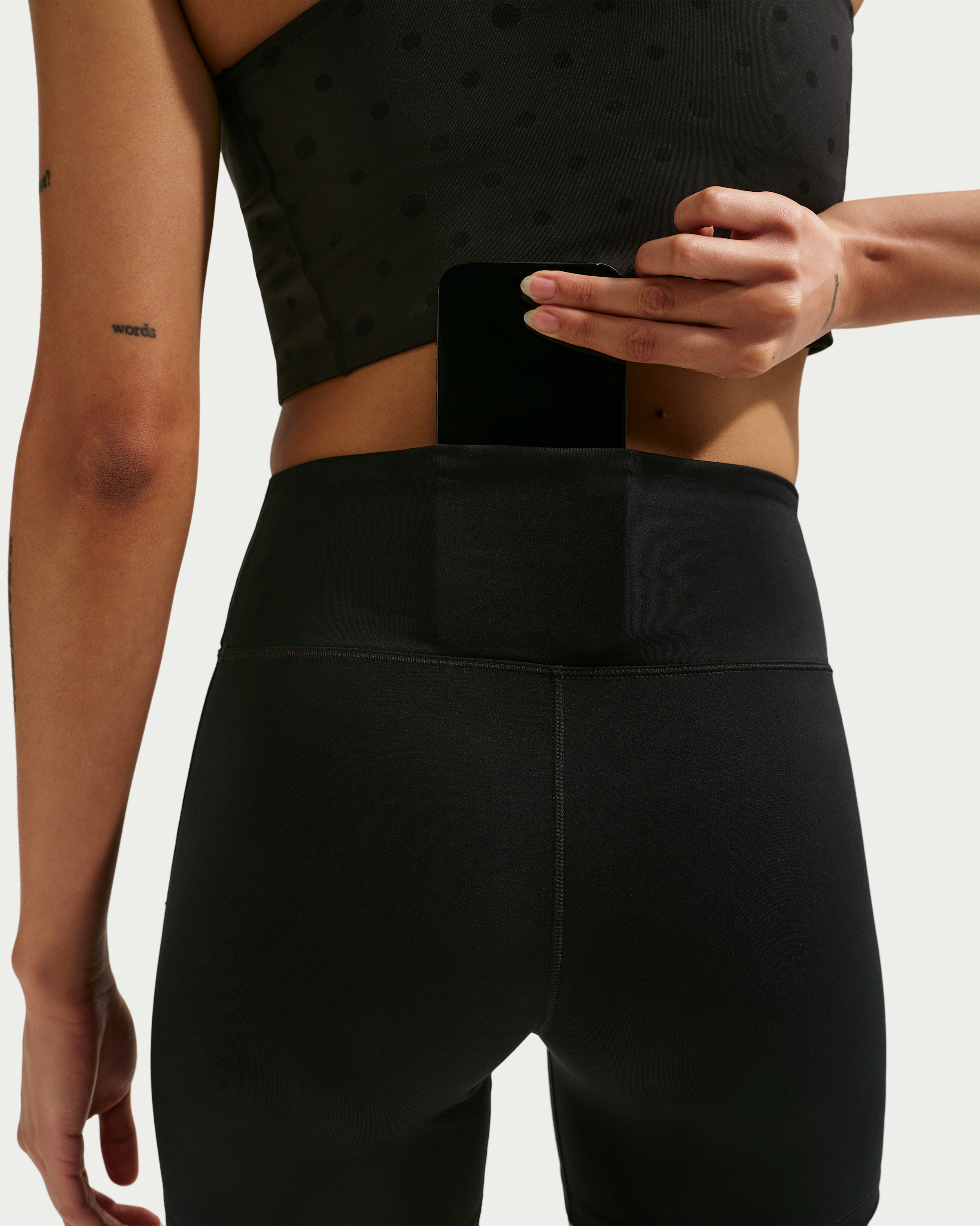 Nike One Women's High-Waisted 12.5cm (approx.) Biker Shorts - Black/White - View 6