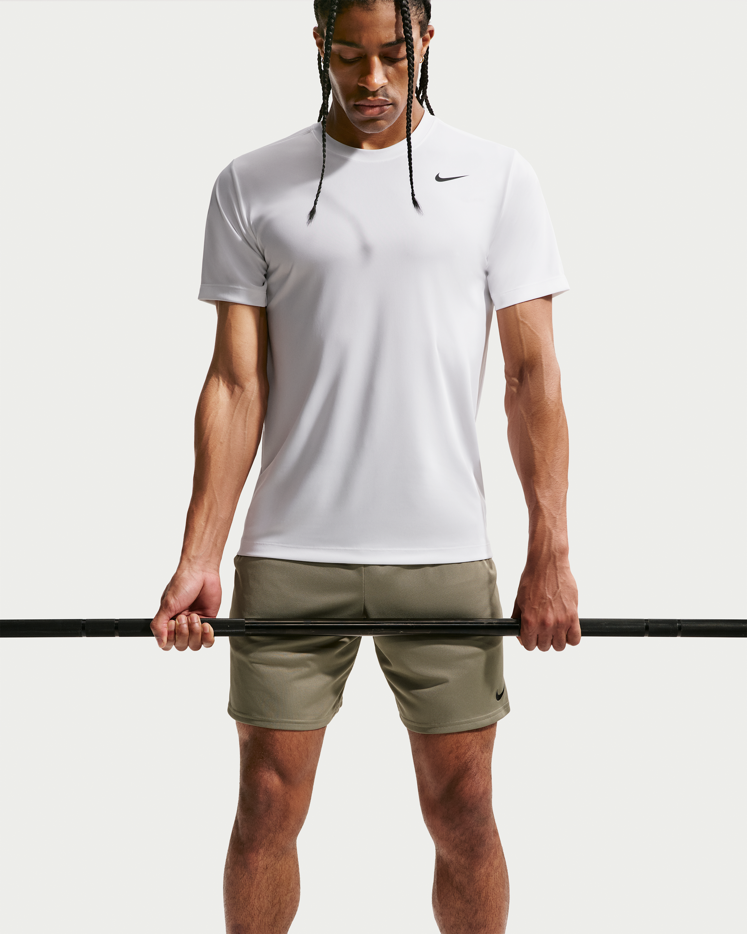 Nike Men's Dri-FIT Training T-Shirt - White/Black - View 1