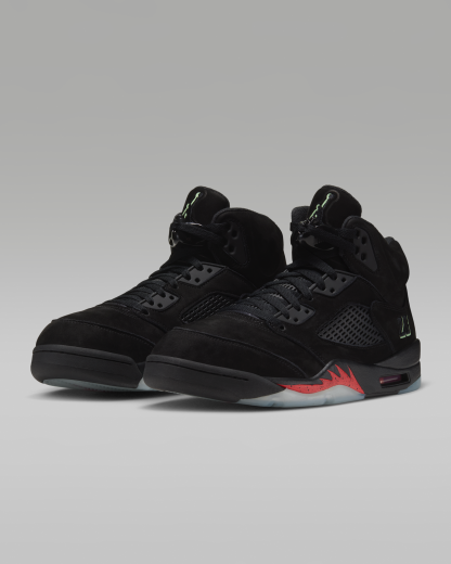 Air Jordan 5 Retro 'Halloween' Men's Shoes - Black/Picante Red/Glow In The Dark/Black - View 5