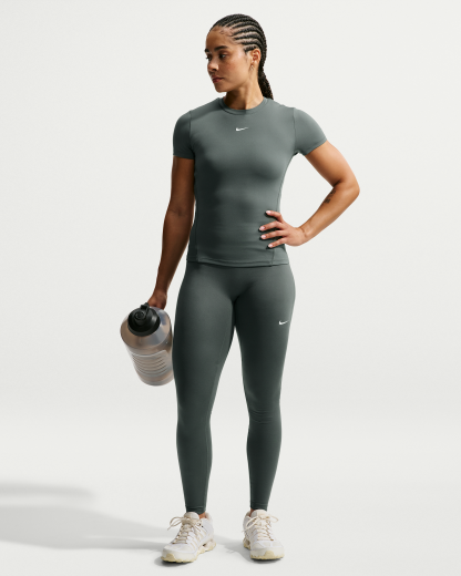 Nike One Seamless Front Women's High-Waisted Full-Length Leggings - Camo Green/White - View 1